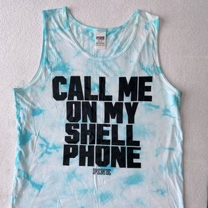 PINK tie-dye tank top w/ quote